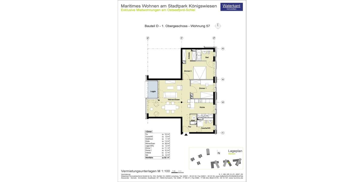 Etagenwohnung Schleswig - 3 Zimmer, 96 m&sup2;, 1.527&euro; | Angebot:26249728