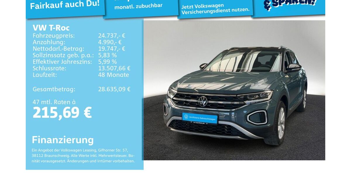 VW T-Roc 43.697 km 23.999 &euro; Mannheim 68309