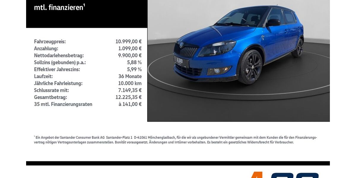 Skoda Fabia 58.262 km 10.999 &euro; Leinefelde-Worbis/DE 37327