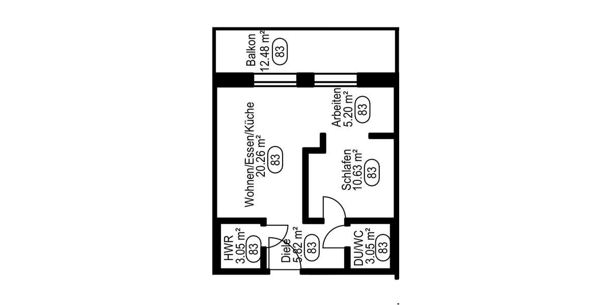 Etagenwohnung Waldsassen - 2 Zimmer, 56 m&sup2;, 610&euro; | Angebot:26478565
