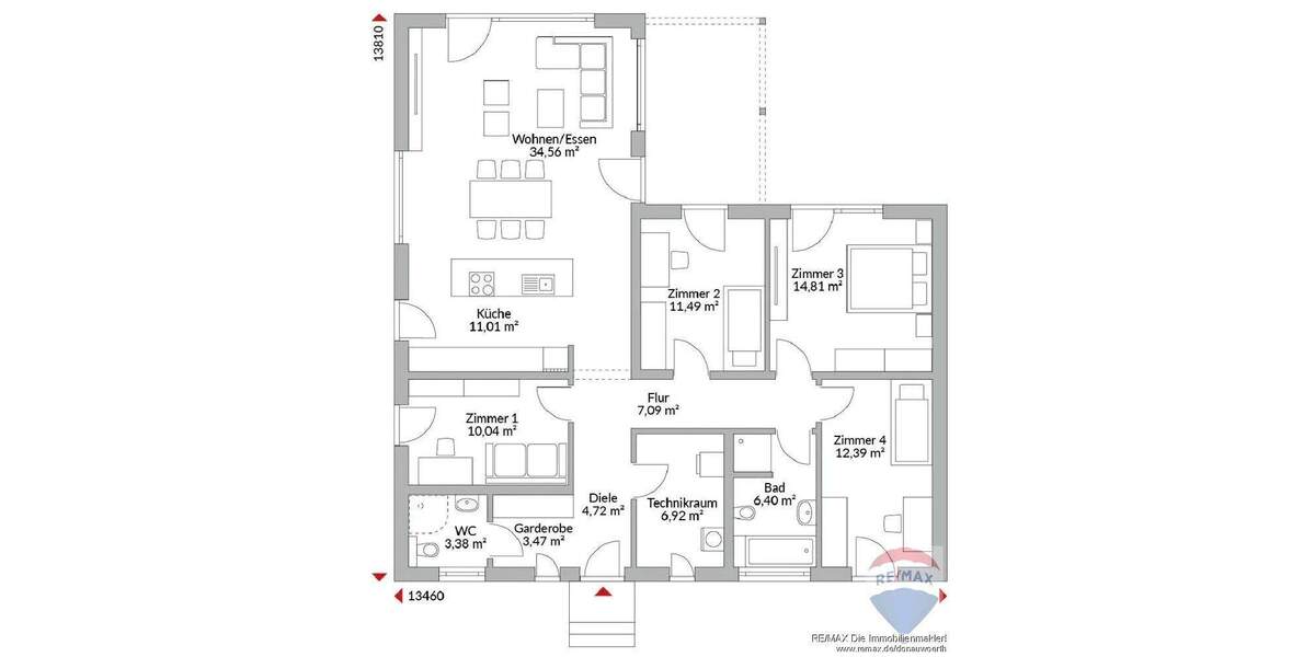 Mehrfamilienhaus, Wohnhaus Gersthofen Rettenbergen - 5 Zimmer, 126 m&sup2;, 836.000&euro; | Angebot:25771220