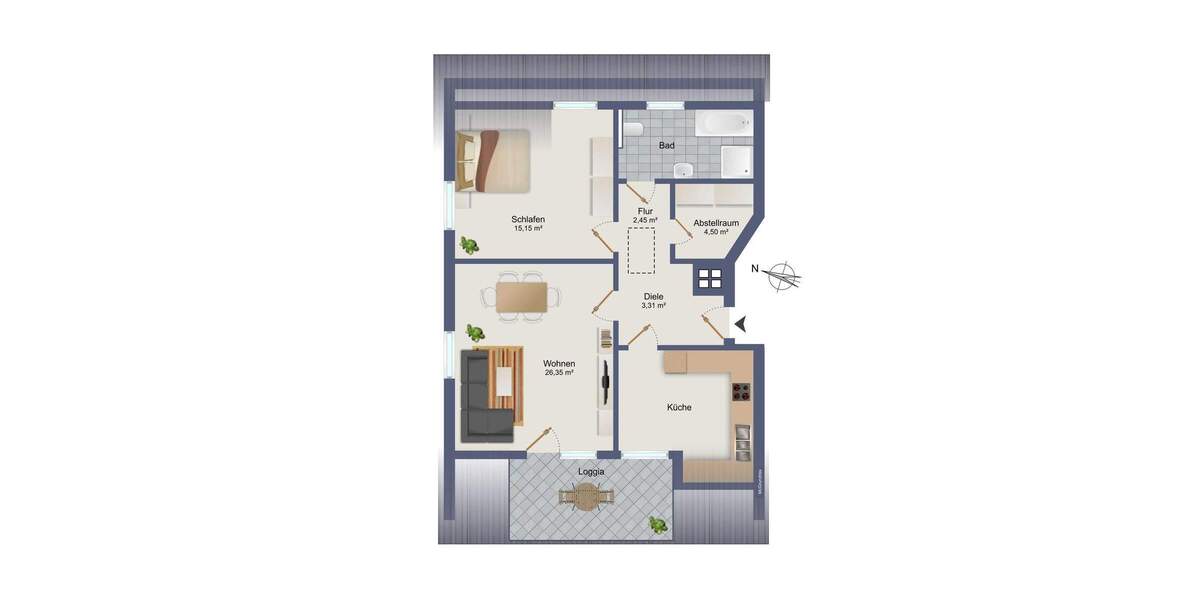 Etagenwohnung Stuhr Brinkum - 2 Zimmer, 78 m&sup2;, 225.000&euro; | Angebot:25729153