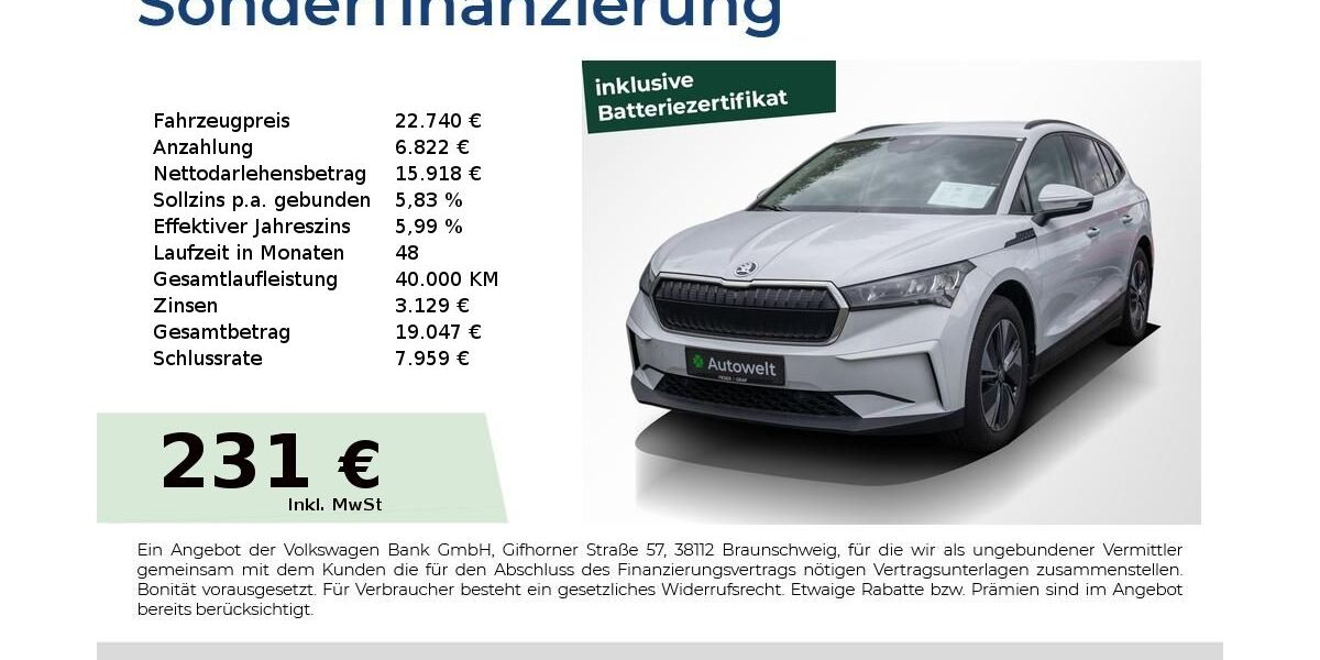 Skoda Enyaq 43.950 km 22.740 &euro; Nürnberg 90431