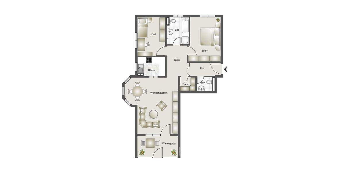 Etagenwohnung Neuenstadt am Kocher Neuenstadt - 3 Zimmer, 86 m&sup2;, 299.000&euro; | Angebot:25742226