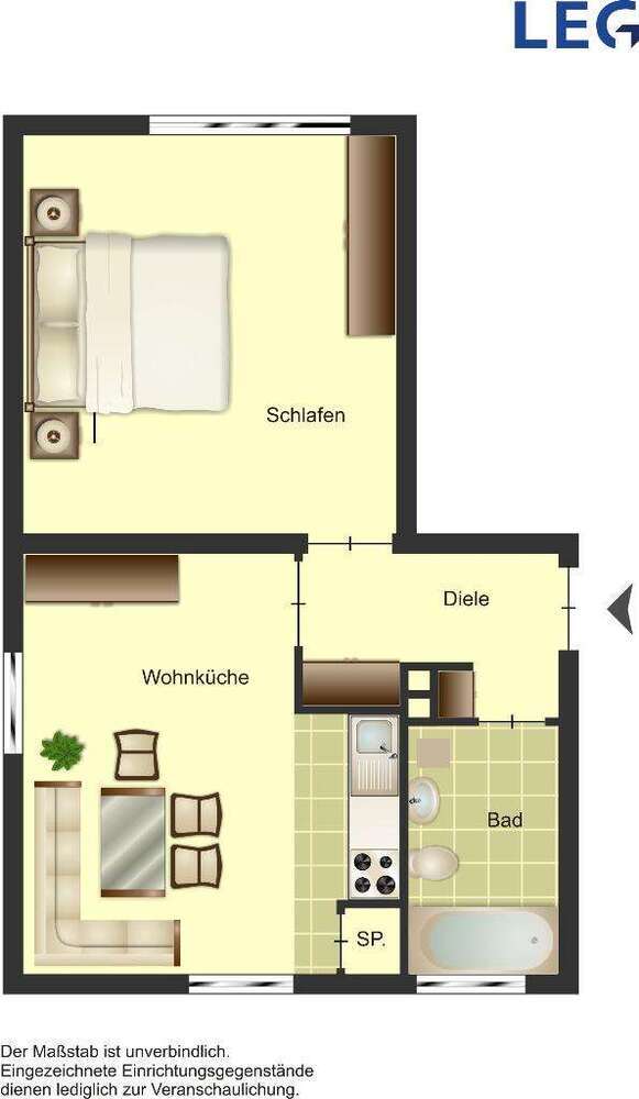 Wohnung zum Mieten in Würselen 529 € 60 m²