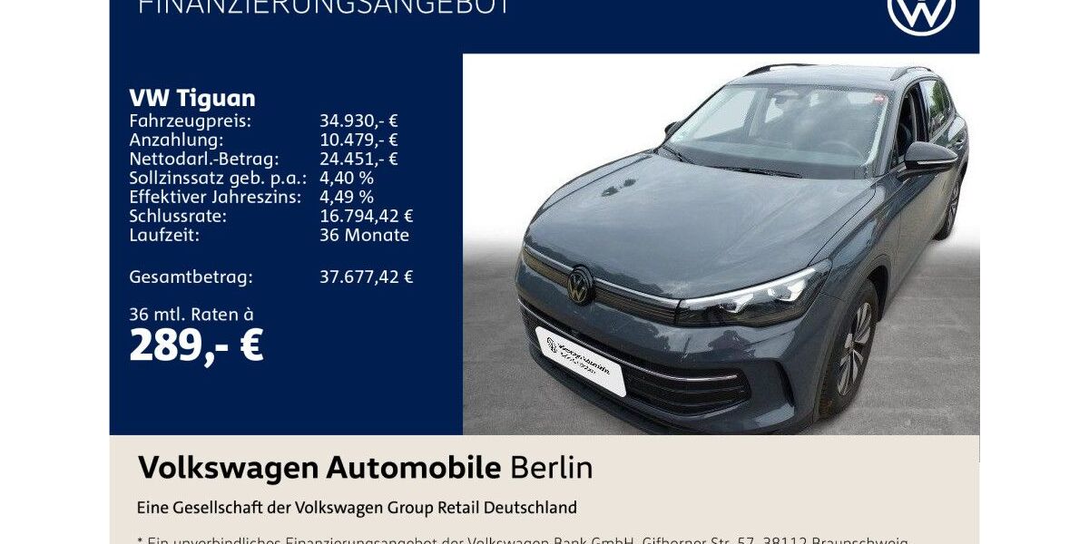VW Tiguan 16.945 km 34.930 &euro; Berlin 10587
