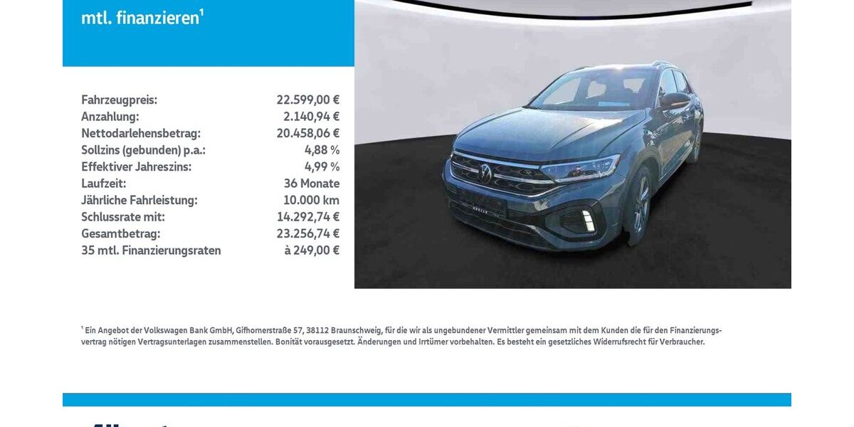 VW T-Roc 61.539 km 22.599 &euro; Mühlhausen/Thüringen 99974