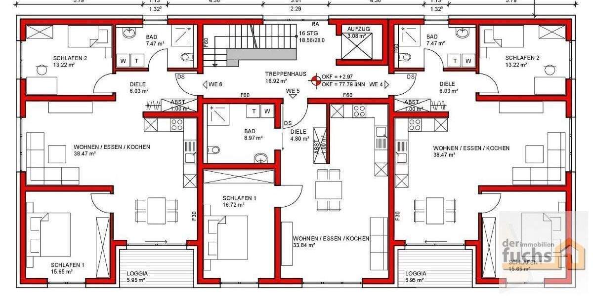 Etagenwohnung Kettig - 3 Zimmer, 85 m&sup2;, 1.110&euro; | Angebot:25425681