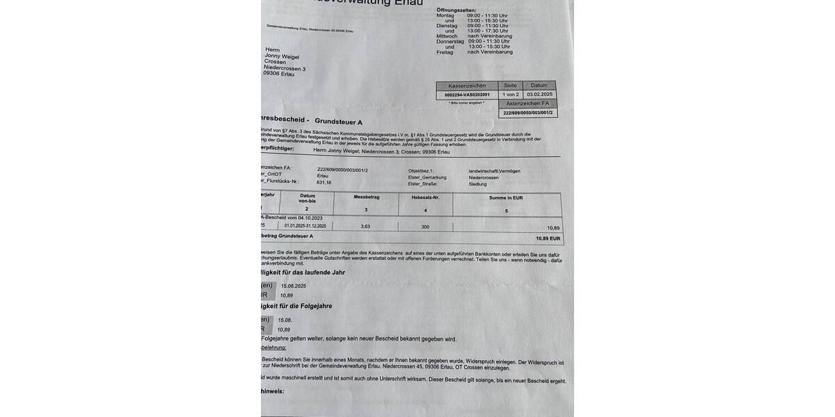 Grundstück Erlau / Crossen Crossen - 70.000&euro; | Angebot:25984624