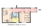 Etagenwohnung Kassel Süsterfeld/Helleböhn - 2 Zimmer, 45 m&sup2;, 350&euro; | Angebot:26436635