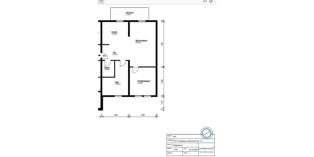 Erdgeschoßwohnung Radeburg - 2 Zimmer, 96 m&sup2;, 960&euro; | Angebot:25217577