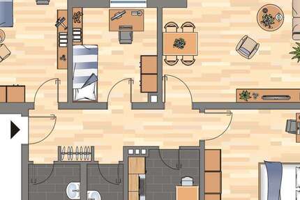 Wohnung Wilhelmshaven Heppens - 4 Zimmer, 81 m&sup2;, 559&euro; | Angebot:26827449