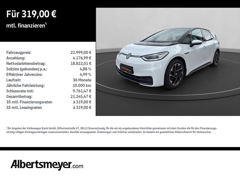 VW ID.3 43.362 km 22.999 € Leinefelde-Worbis/DE 37327