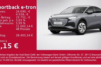 Audi Q4 e-tron 49.900 km 24.290 € Gersthofen 86368