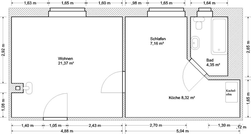 Etagenwohnung Templin - 1 Zimmer, 42 m&sup2;, 395&euro; | Angebot:24617880