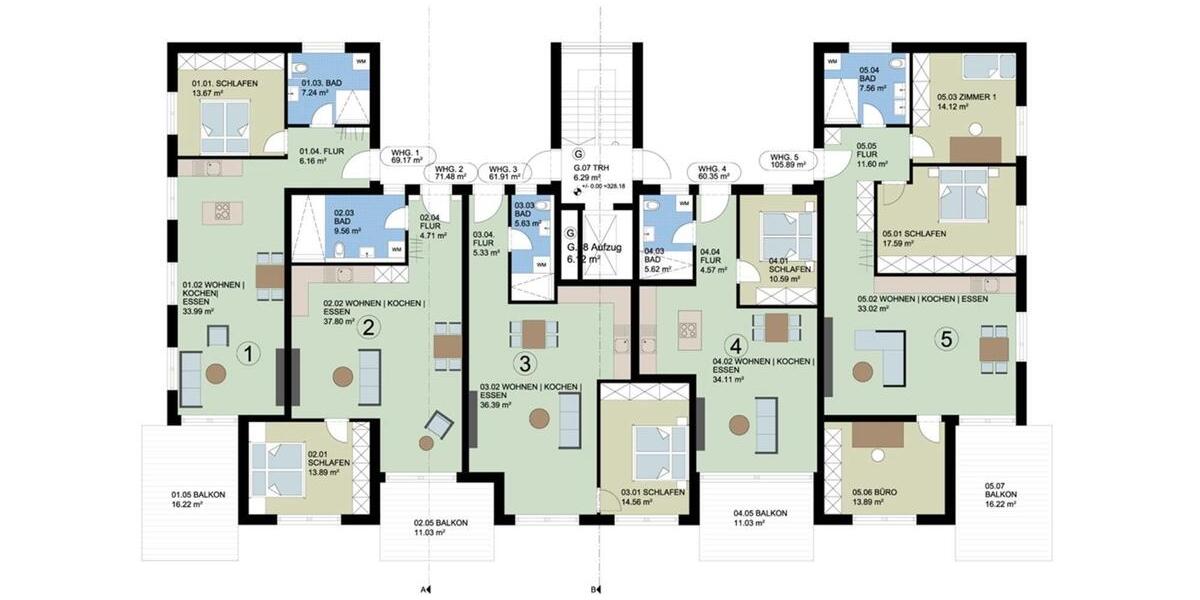 Erdgeschoßwohnung Nüsttal - 4 Zimmer, 102 m&sup2;, 1.100&euro; | Angebot:24371095