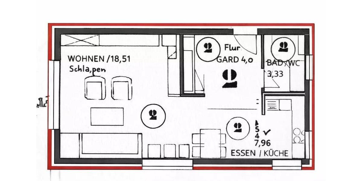 Etagenwohnung Neumarkt in der Oberpfalz Altenhof - 1 Zimmer, 33 m&sup2;, 112.000&euro; | Angebot:26421667