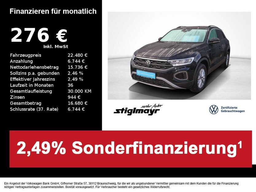 VW T-Roc 24.543 km 22.480 € Pfaffenhofen/Ilm 85276