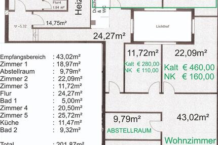 Wohnung Münster Münster-Südost - 5 Zimmer, 200 m&sup2;, 1.900&euro; | Angebot:26067535