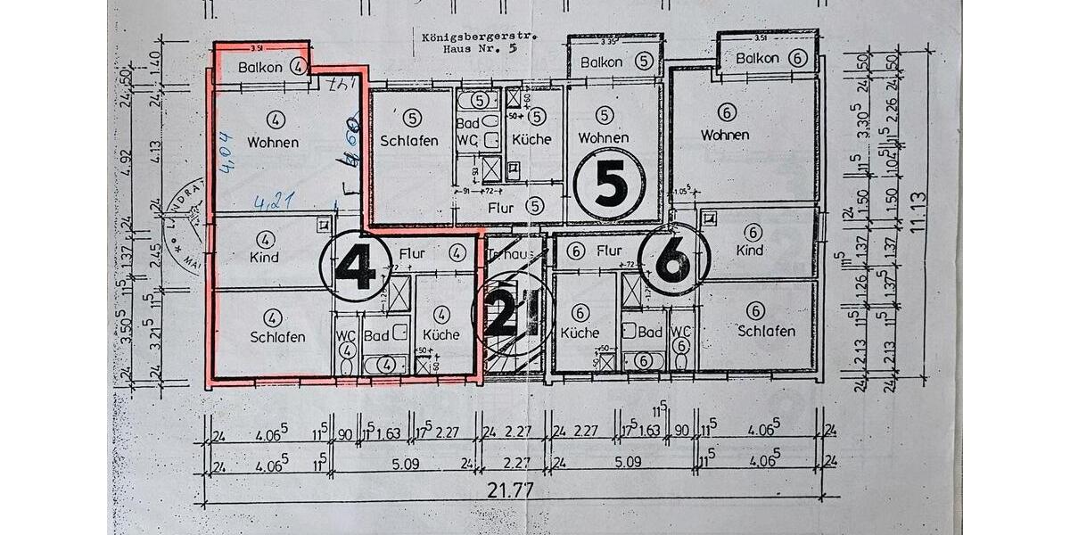 3-Zimmer-ETW | 70,19 m² | 1. OG | Balkon | vermietet 3 zimmer