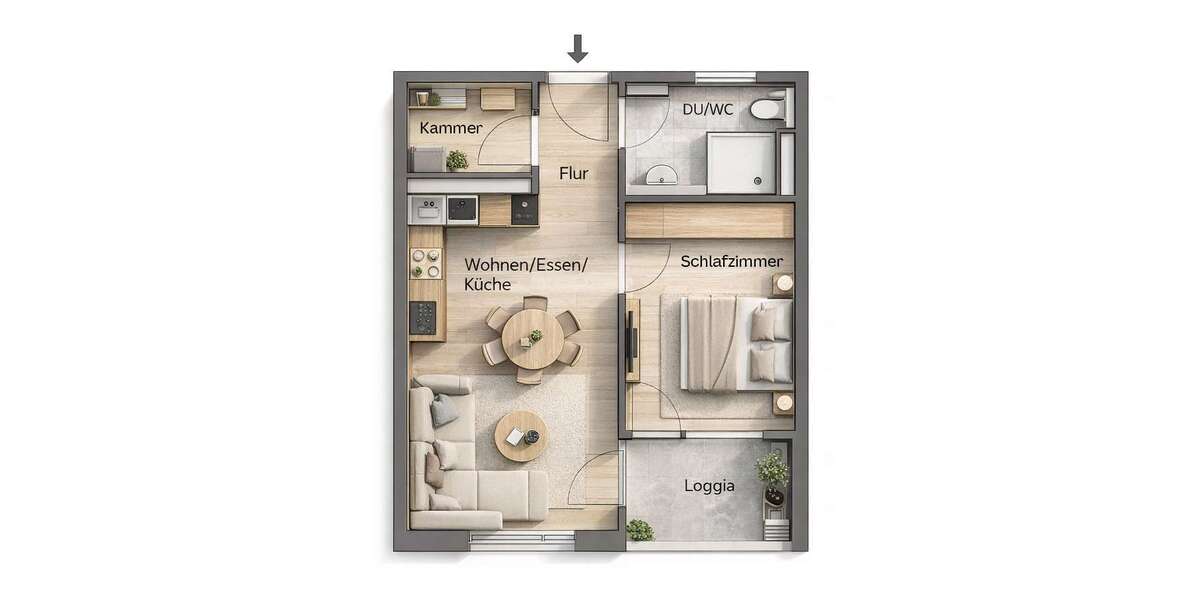 Etagenwohnung Potsdam - 2 Zimmer, 48 m&sup2;, 284.900&euro; | Angebot:25628045