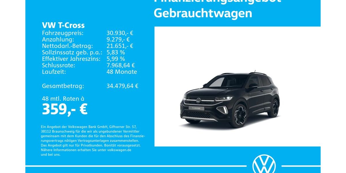 VW T-Cross 1.505 km 30.430 &euro; Stuttgart-Wangen 70188