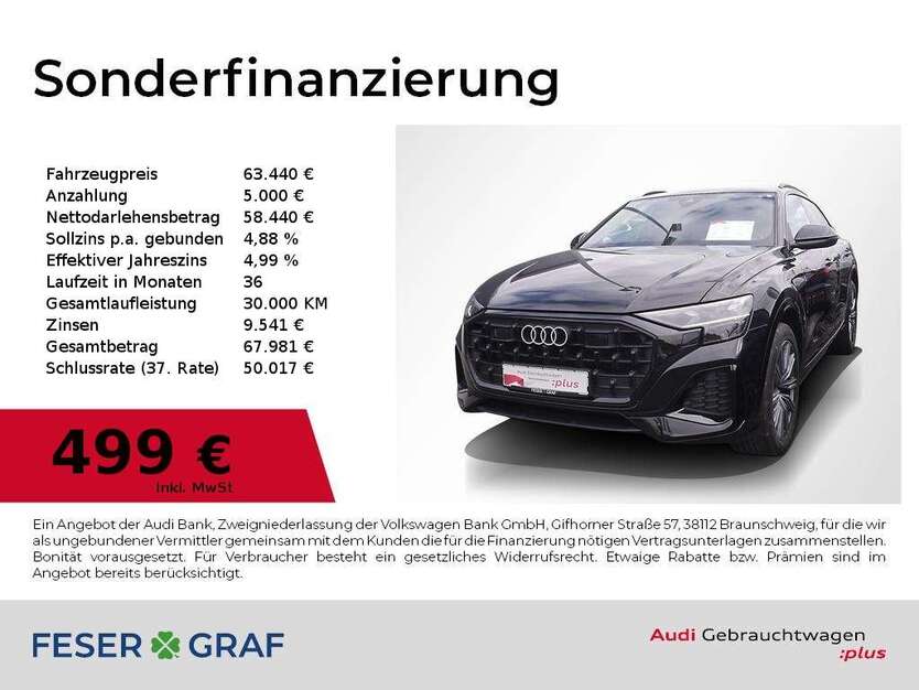 Audi Q8 29.307 km 63.440 € Lauf an der Pegnitz 91207