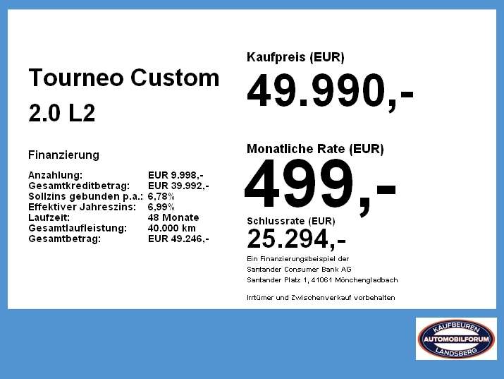 Ford Tourneo Custom 33.252 km 49.990 &euro; Kaufbeuren 87600