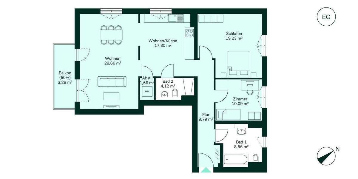 Etagenwohnung Göhren - 3 Zimmer, 102 m&sup2;, 458.600&euro; | Angebot:25938917