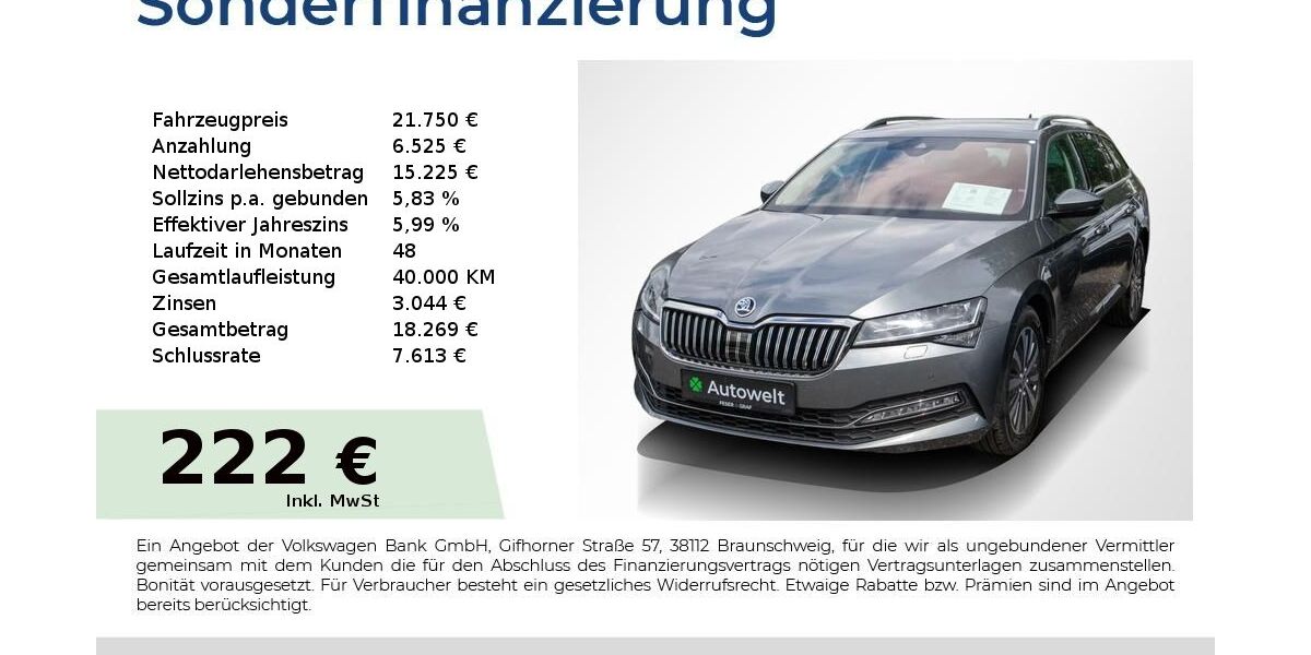 Skoda Superb 121.050 km 21.750 &euro; Nürnberg 90431