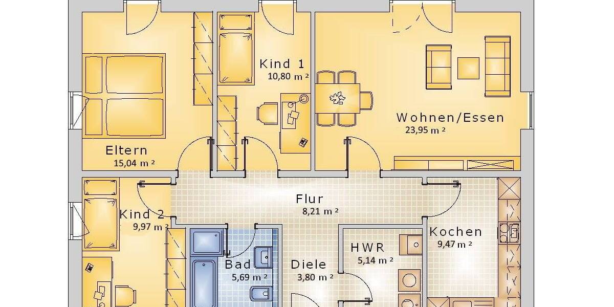 Bungalow Wagenfeld - 4 Zimmer, 92 m&sup2;, 302.900&euro; | Angebot:25741126