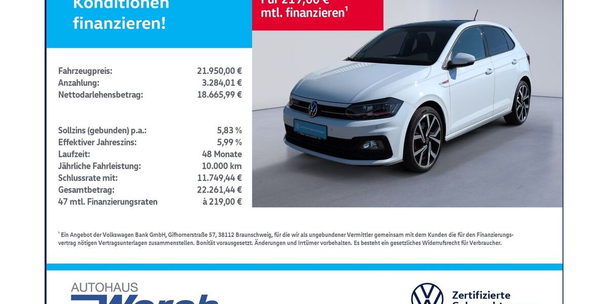 VW Polo 45.989 km 21.949 &euro; Südharz 06536