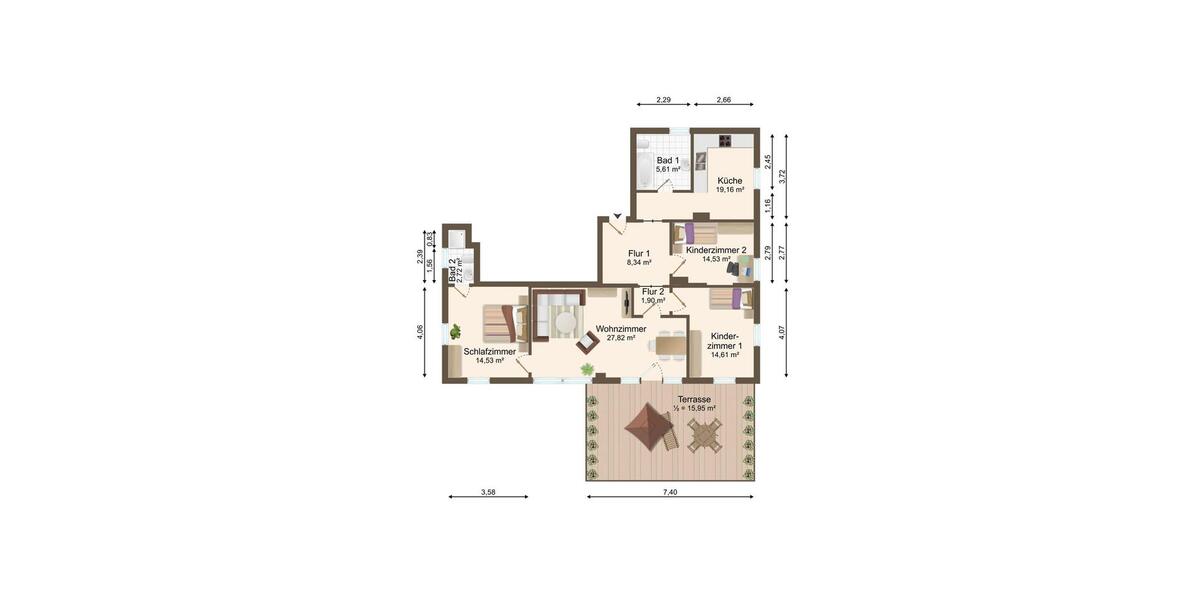 Erdgeschoßwohnung Heidenau - 4 Zimmer, 108 m&sup2;, 995&euro; | Angebot:26678310
