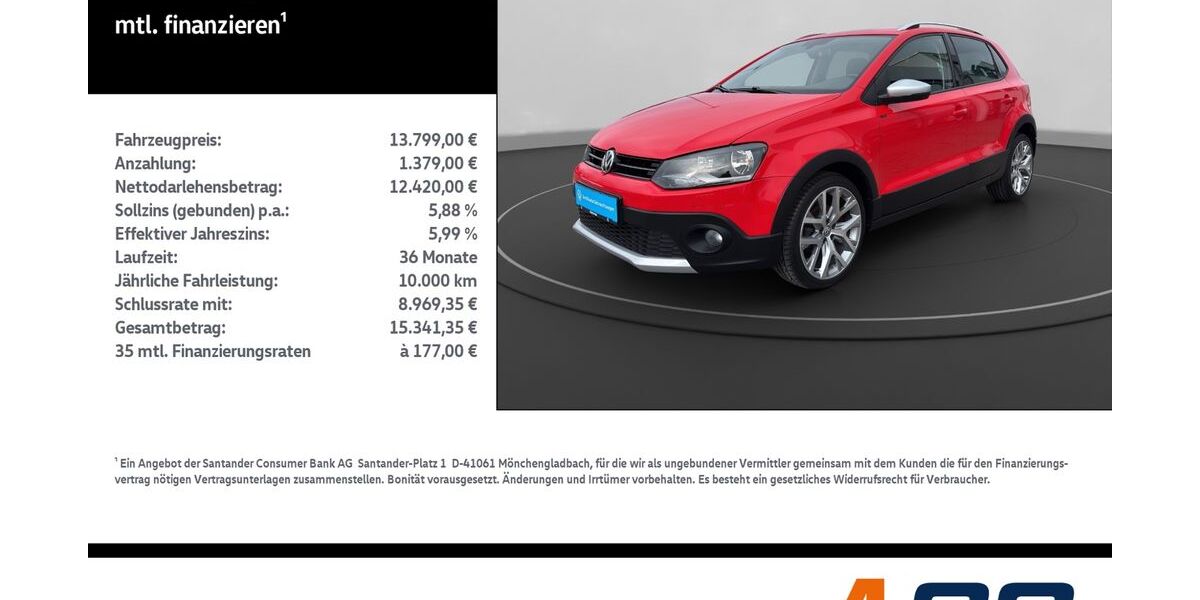 VW Polo 34.418 km 13.799 &euro; Leinefelde-Worbis/DE 37327