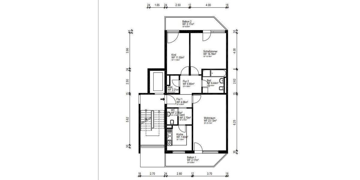 Etagenwohnung Mannheim Oststadt - 3 Zimmer, 84 m&sup2;, 365.000&euro; | Angebot:26028298
