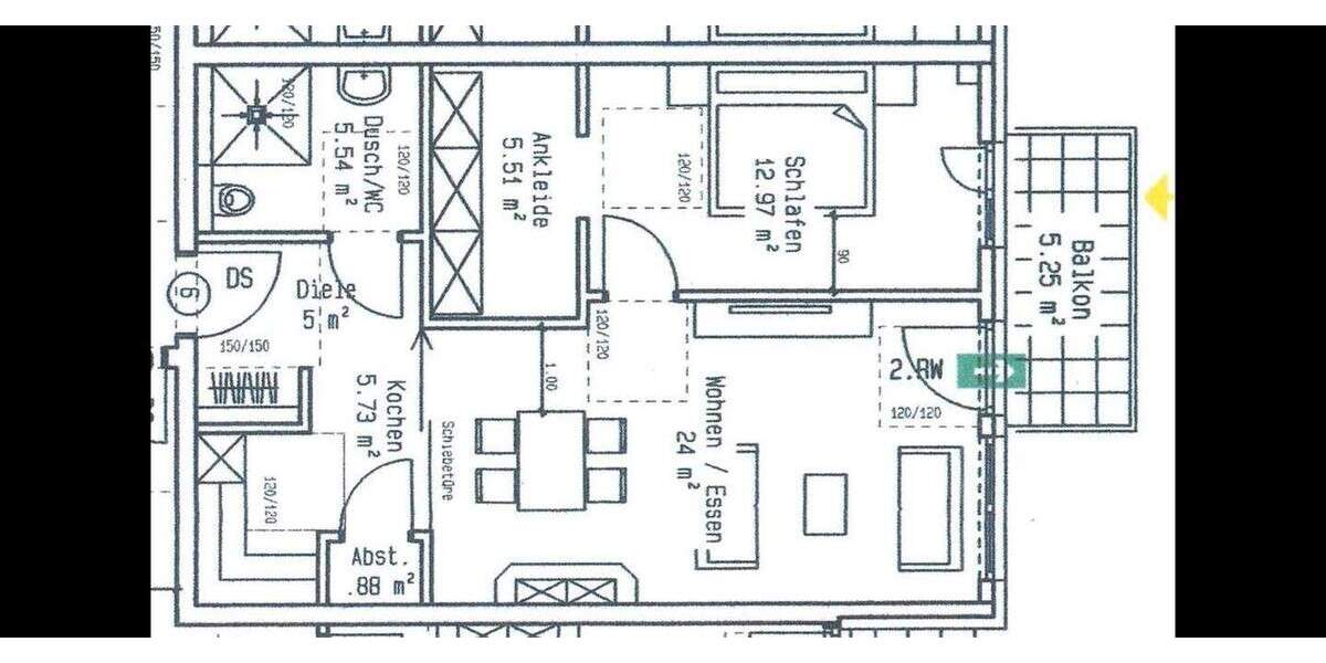 Etagenwohnung Euskirchen Innenstadt - 2 Zimmer, 64 m&sup2;, 298.000&euro; | Angebot:25410166