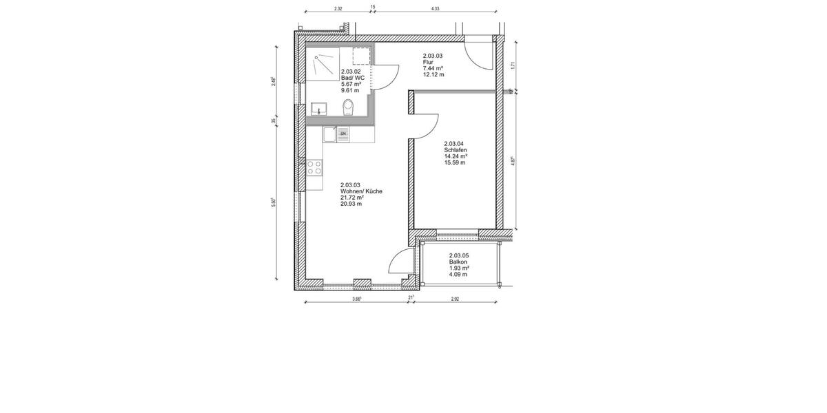 Etagenwohnung Ilmenau - 2 Zimmer, 51 m&sup2;, 302&euro; | Angebot:26563047