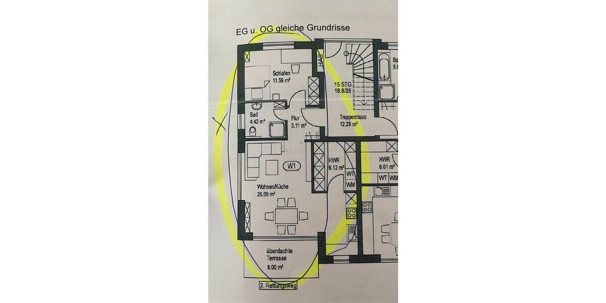 Erdgeschoßwohnung Oldenburg Drielaker-Moor - 2 Zimmer, 55 m&sup2;, 215.000&euro; | Angebot:25405445