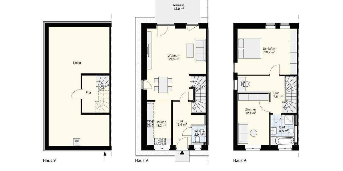 Reihenendhaus Schleswig - 3 Zimmer, 93 m&sup2;, 1.450&euro; | Angebot:26433502