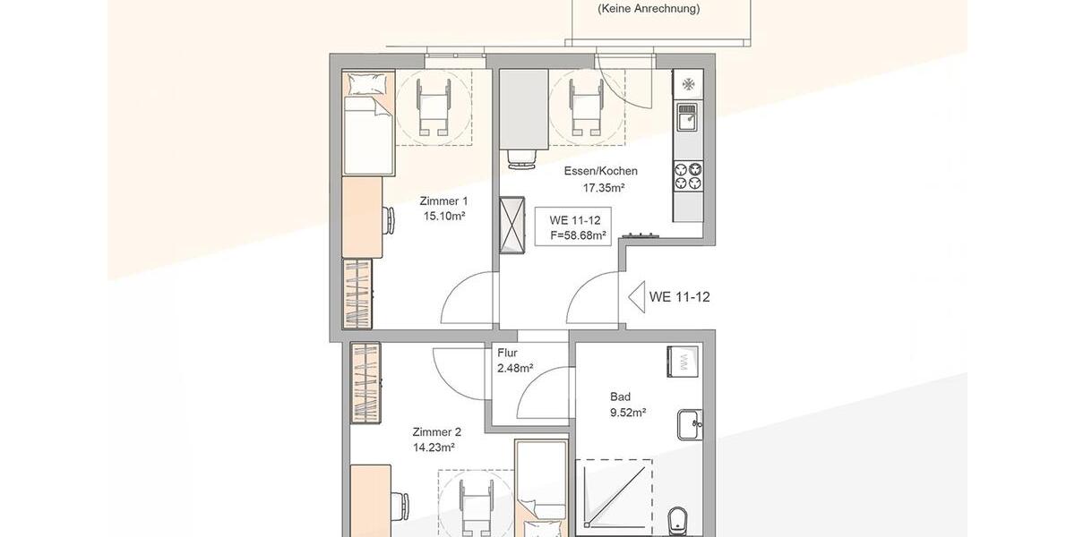 Erdgeschoßwohnung Ruppertsweiler - 3 Zimmer, 59 m&sup2;, 763&euro; | Angebot:26386015