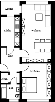 Wohnung zum Mieten in Witten 405 € 61 m²
