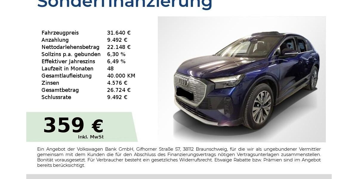 Audi Q4 e-tron 46.900 km 31.640 &euro; Höchstadt an der Aisch 91315