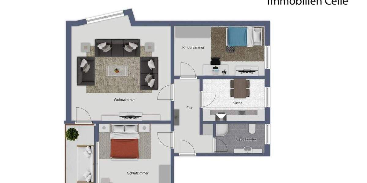 Etagenwohnung Celle Klein Hehlen - 3 Zimmer, 68 m&sup2;, 119.000&euro; | Angebot:25701911