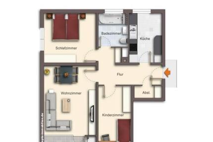 Schöne sanierte 3.Zimmerwohnung inklusive TG und schönen Balkon zimmer