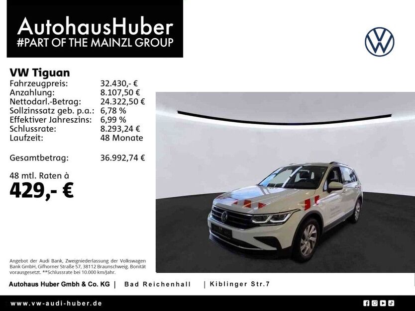 VW Tiguan 67.300 km 32.430 € Bad Reichenhall 83435
