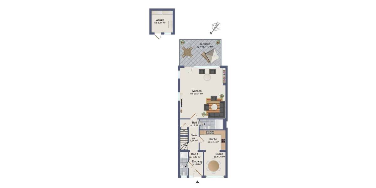 Reihenendhaus Hamburg / Rahlstedt Rahlstedt - 4 Zimmer, 109 m&sup2;, 349.000&euro; | Angebot:26641712