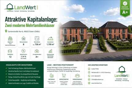 Haus Essen (Oldenburg) - 12 Zimmer, 500 m&sup2;, 500.000&euro; | Angebot:26972395