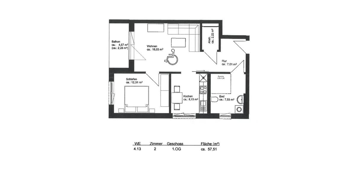 Etagenwohnung Schöneiche bei Berlin - 2 Zimmer, 58 m&sup2;, 950&euro; | Angebot:25941110