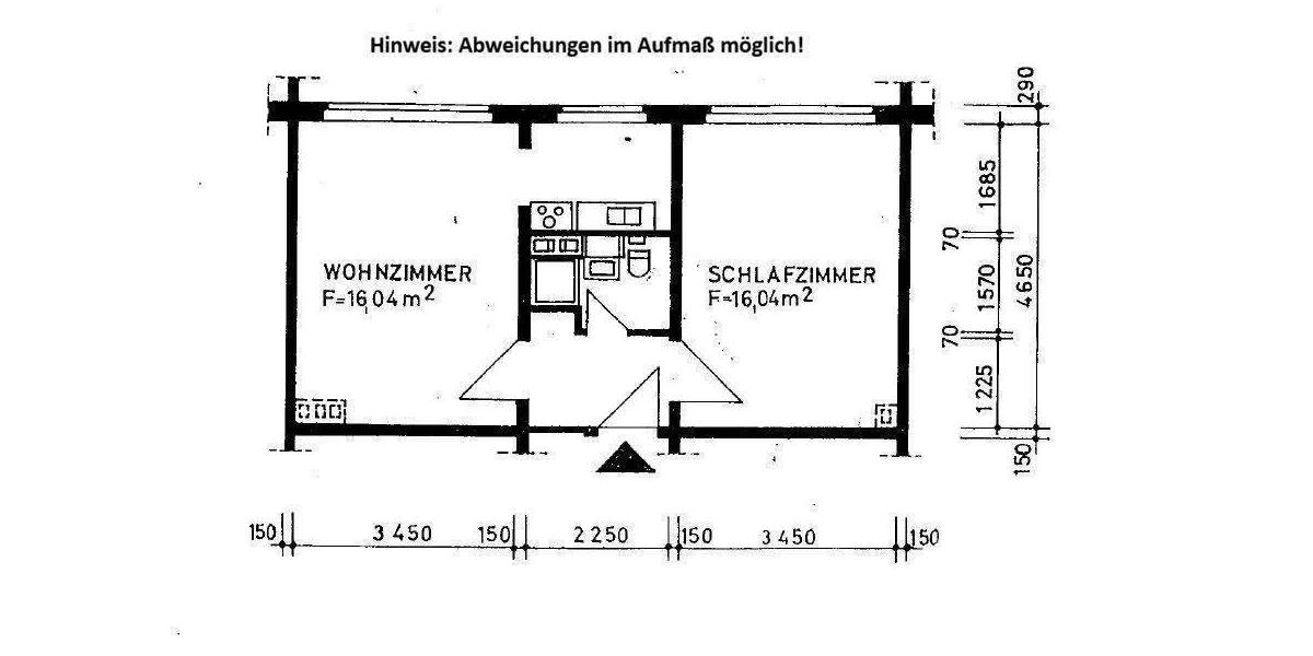 Etagenwohnung Leipzig Miltitz - 2 Zimmer, 39 m&sup2;, 410&euro; | Angebot:25424296