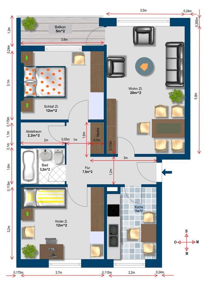 3 Zimmer Wohnung 65m2 ohne Provision f. AnlegerEigenbedarf